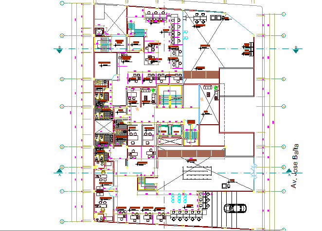 Large and big architectural layout  details of office dwg file 