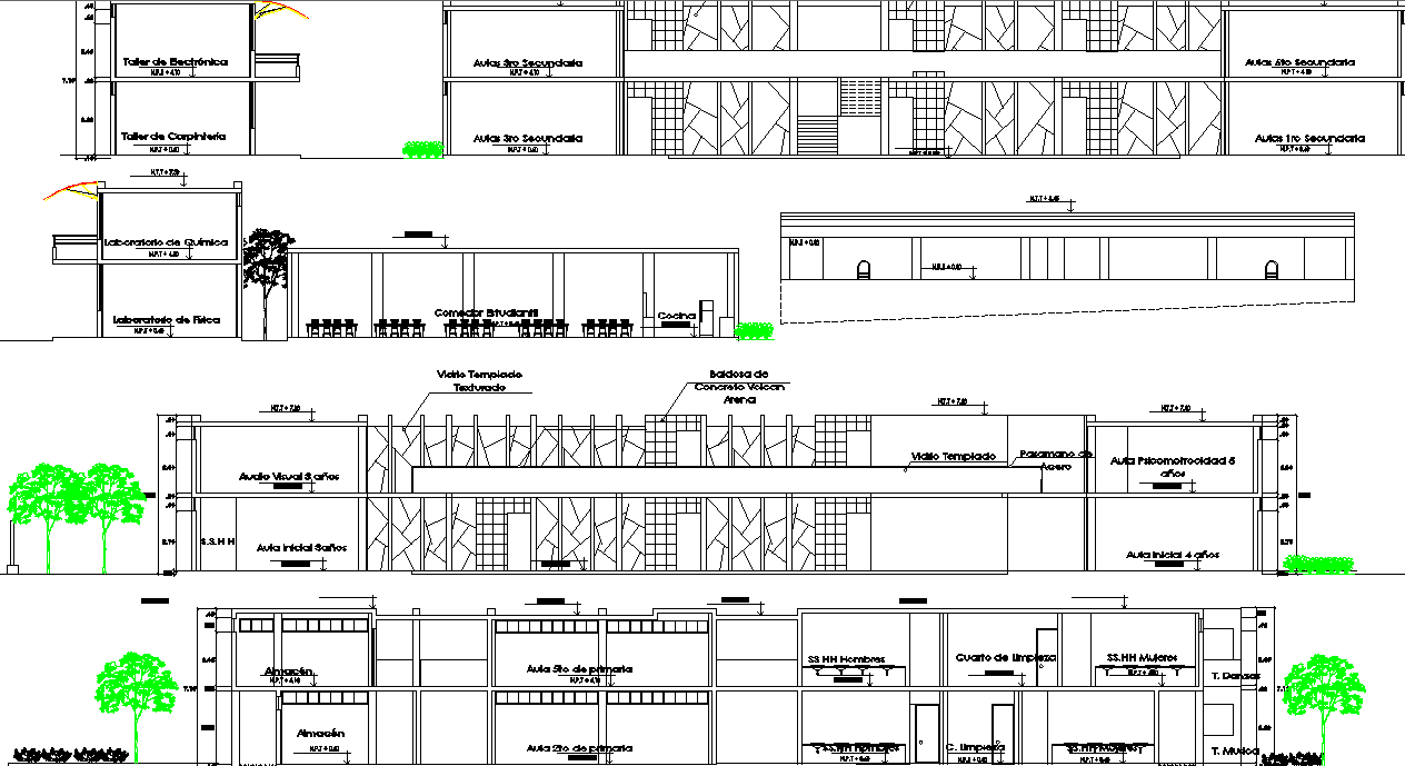 Large gate plan and elevation detail dwg file