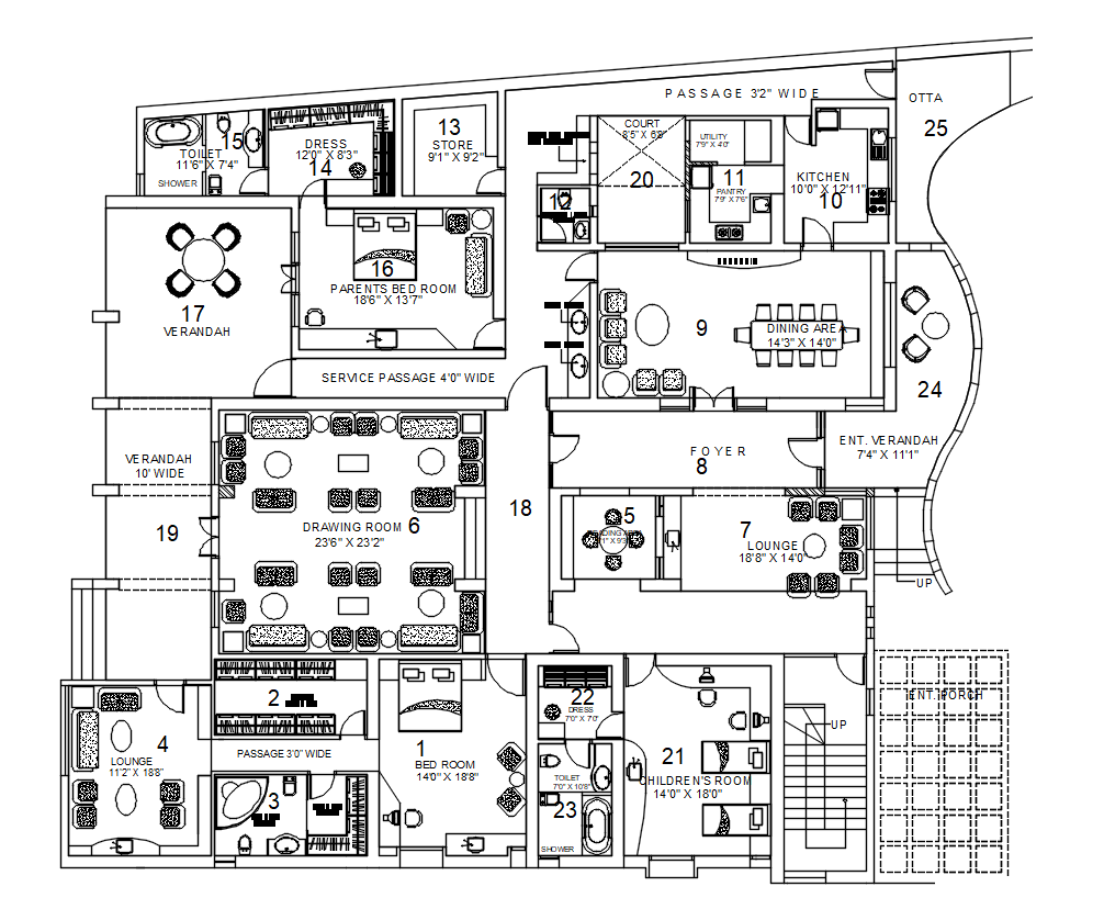 Large Luxury House Plan AutoCAD Drawing Drawing Download Now|Cadbull