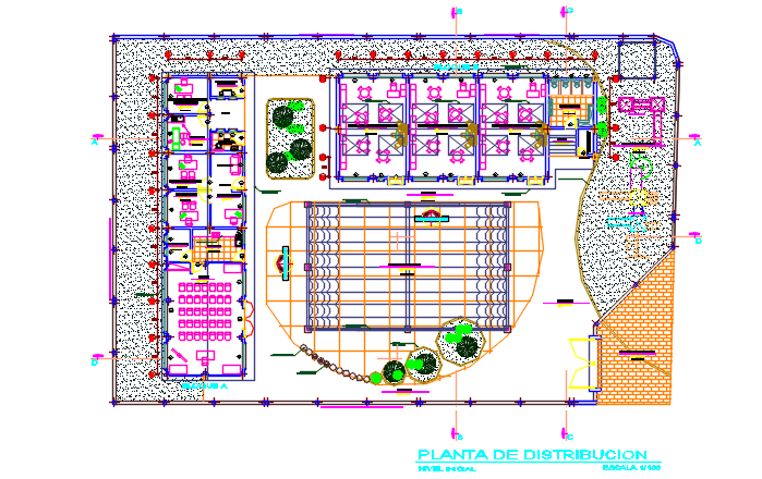 Layout Commercial plan detail dwg file