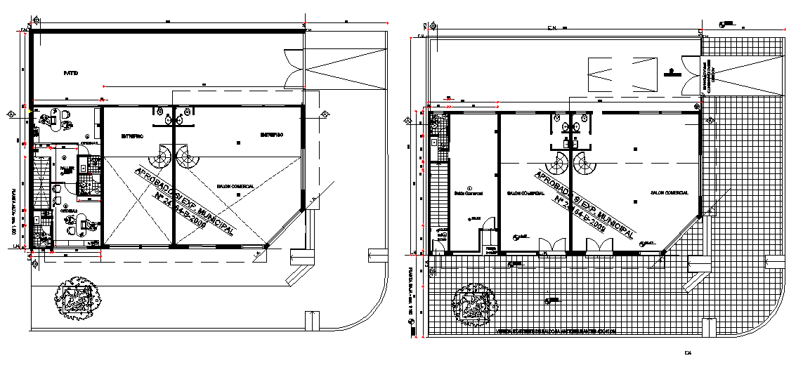 Layout Commercial working plan detail dwg file