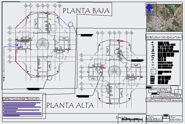 Layout Plan of Hydraulic for bungalow design drawing