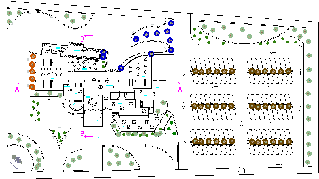Layout commercial plan detail dwg file