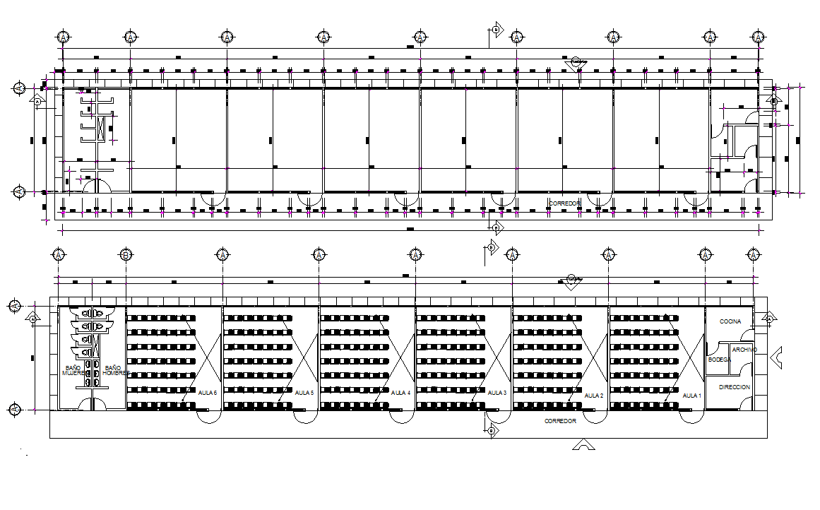 Layout of a primary school dwg file