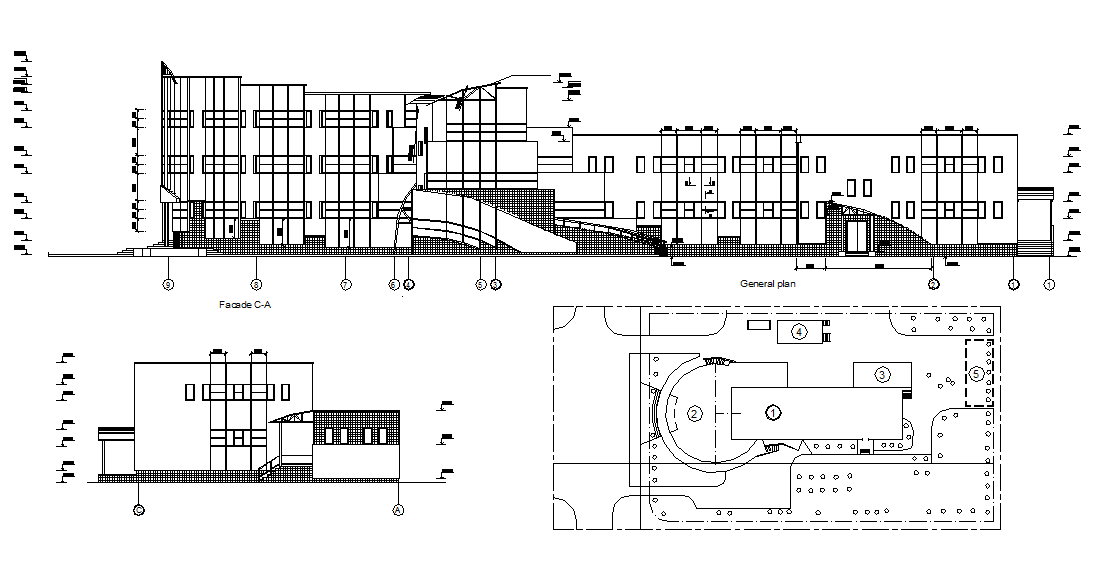 Layout of a shopping center dwg file