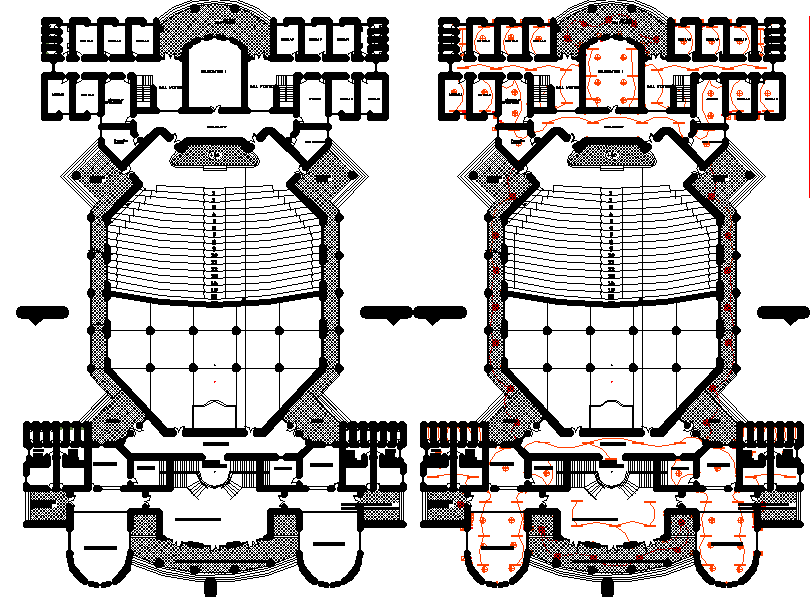Layout plan and electrical plan detail dwg file