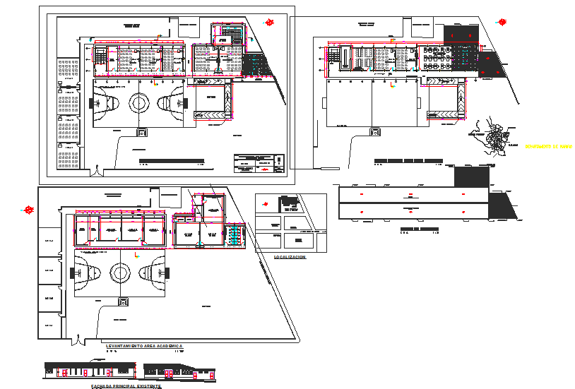 Layout plan and elevation detail dwg file
