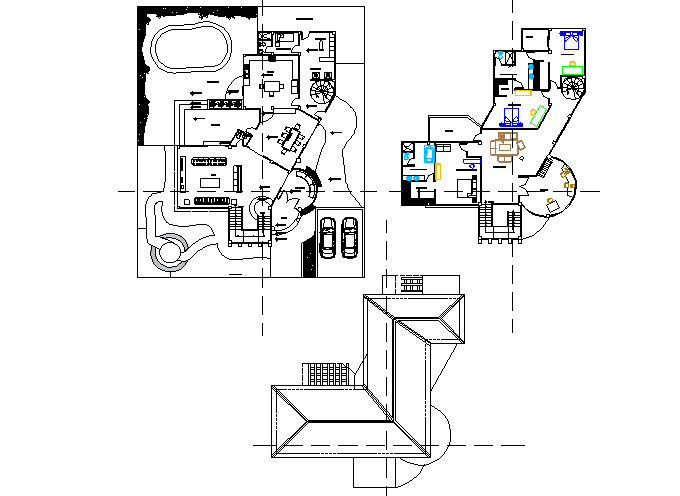 Layout plan bungalow detail dwg file