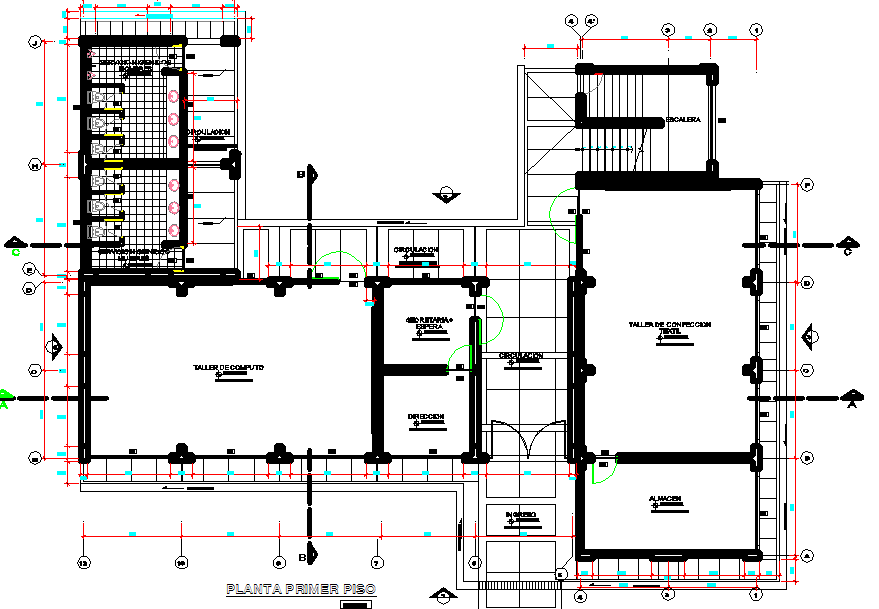 Layout plan of a building dwg file