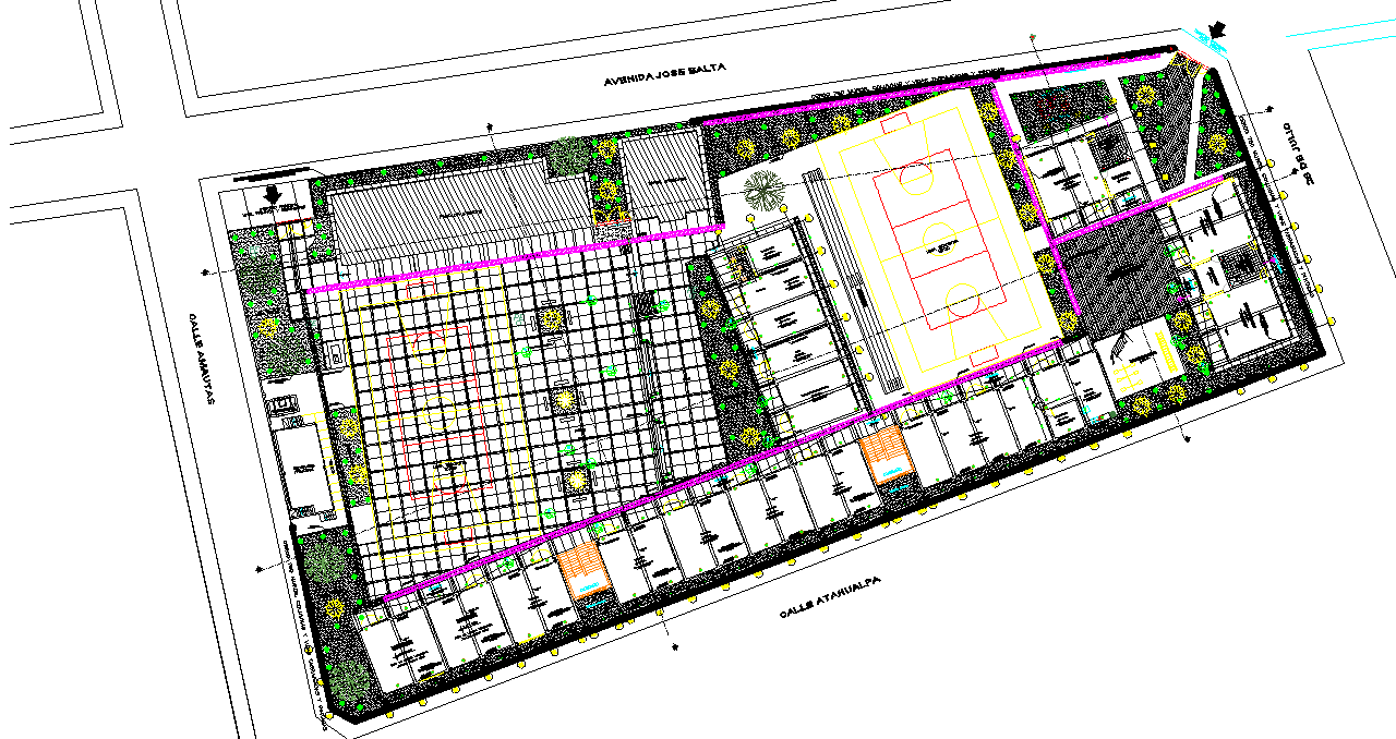 Layout plan of a college dwg file