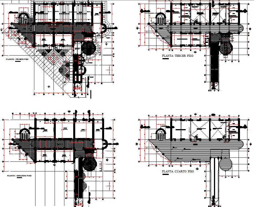 Layout plan of a education center dwg file