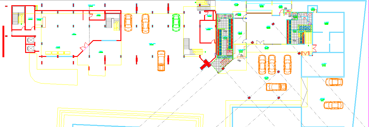 Layout plan of a office car parking dwg file