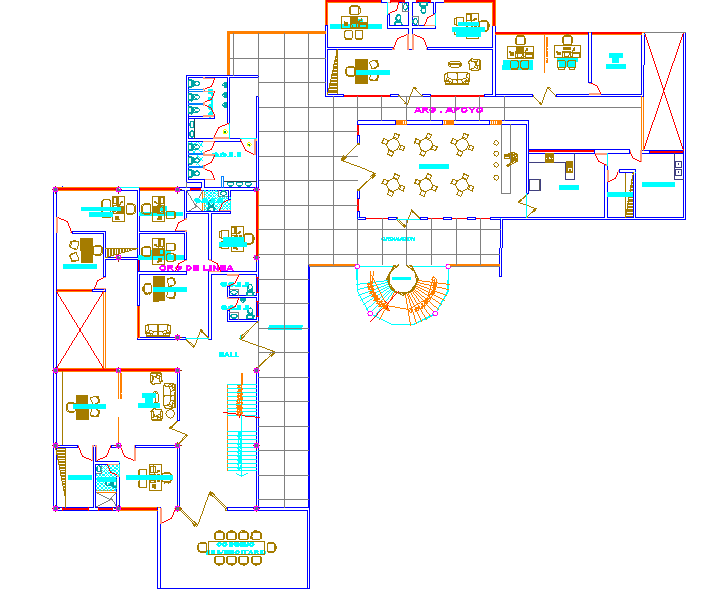 Layout plan of a office dwg file