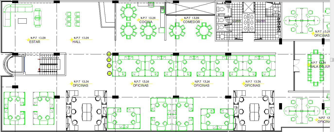 Layout plan of a office dwg file