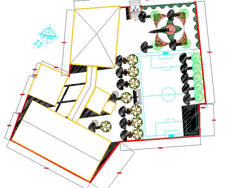 Layout plan of a school dwg file