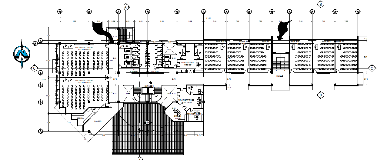 Layout plan of a school dwg file