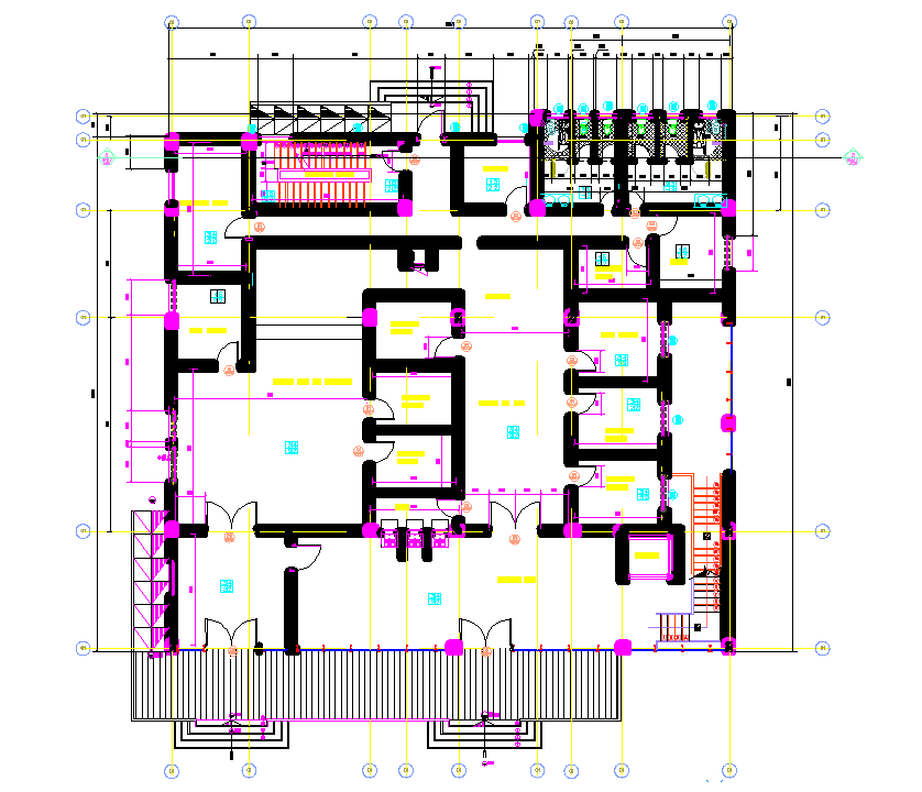 Layout plan of bank dwg file