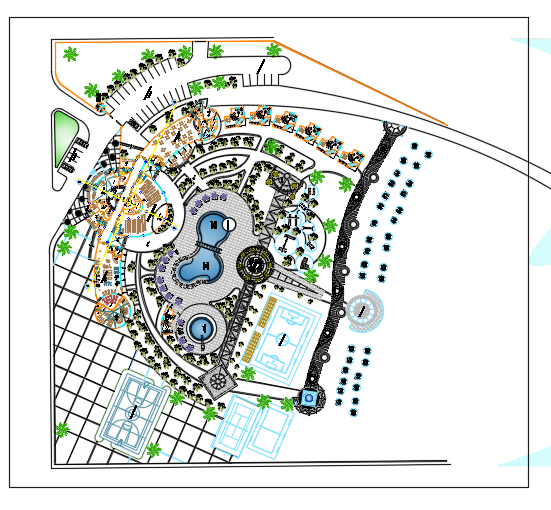 Layout plan of hotel dwg file
