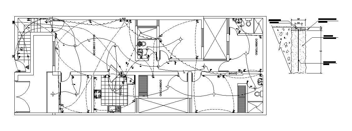 Layout plan of house design in dwg file