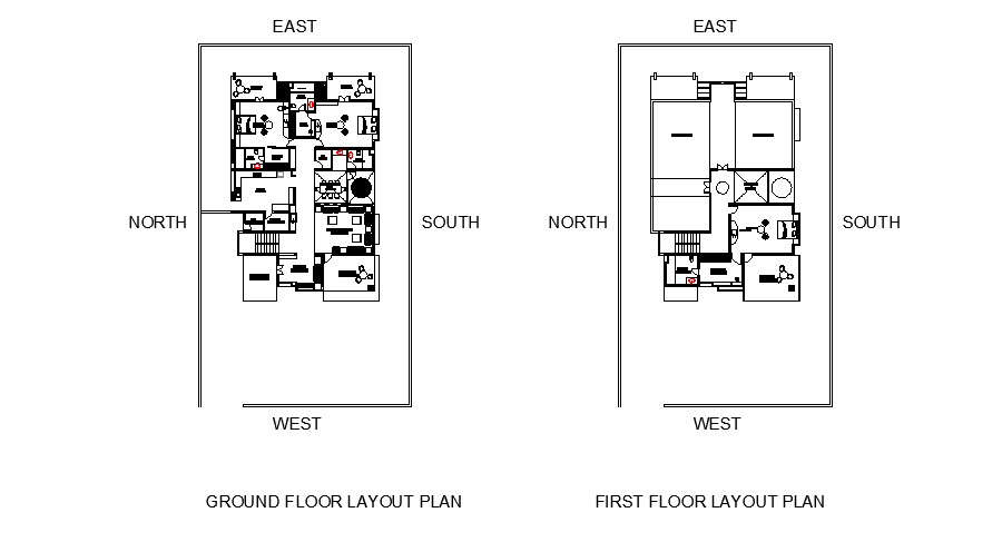 Residential House Layout Plan In AutoCAD File