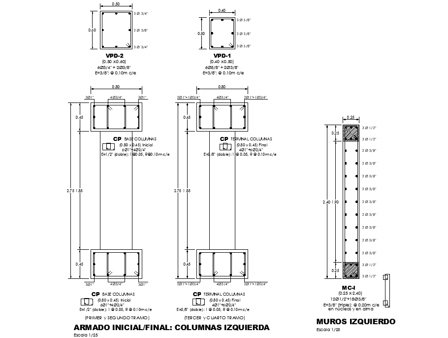Left miros and column section layout file
