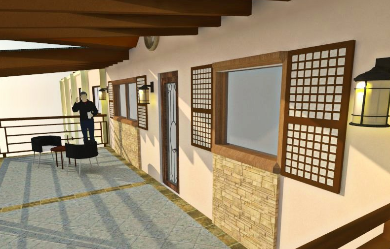 Left side elevation 3 D view detail dwg file
