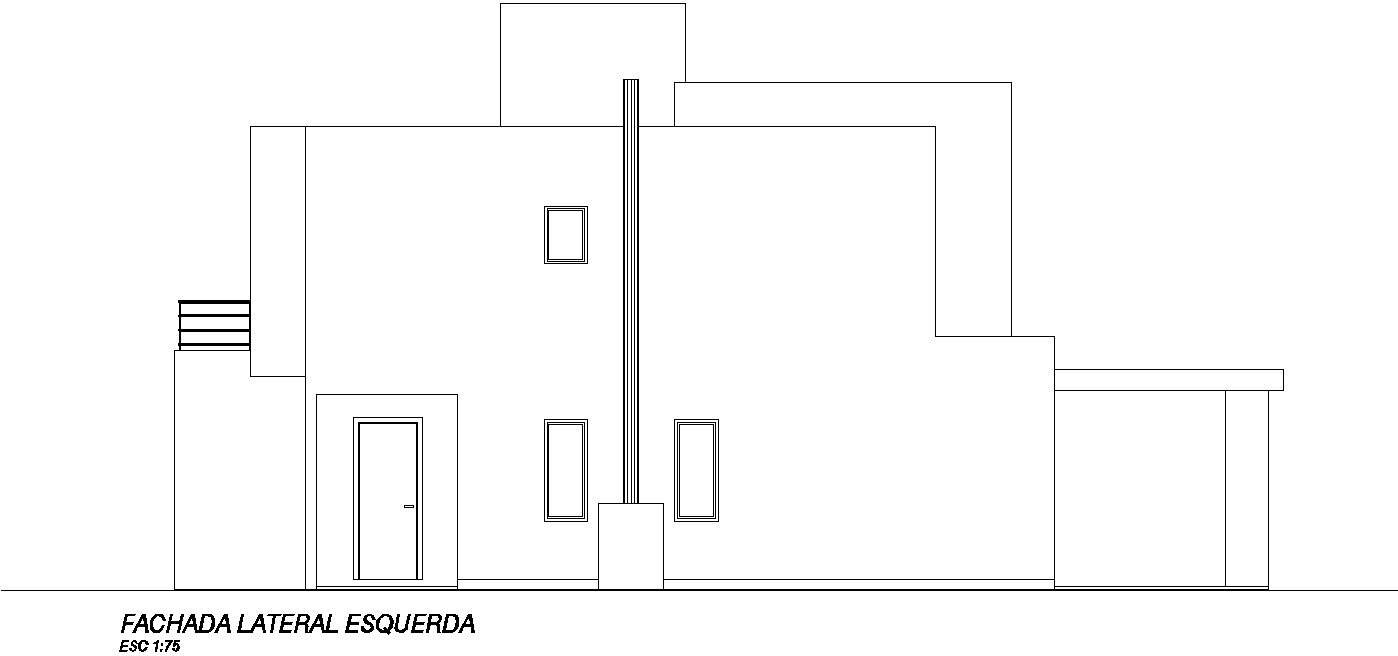 Left side Façade elevation of a house.
