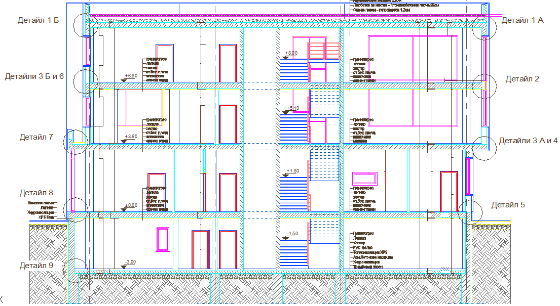 Level of a building and its elevation dwg file
