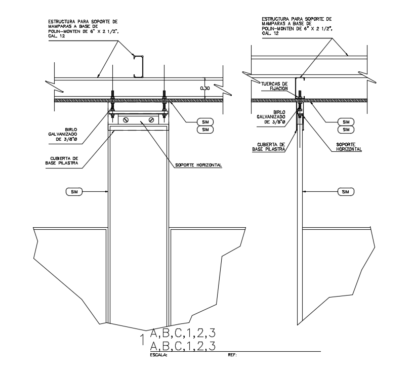 Levelling mechanism details are given in this Autocad drawing file. Download now.