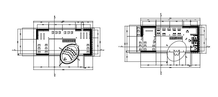 Library Floor Plan In AutoCAD File