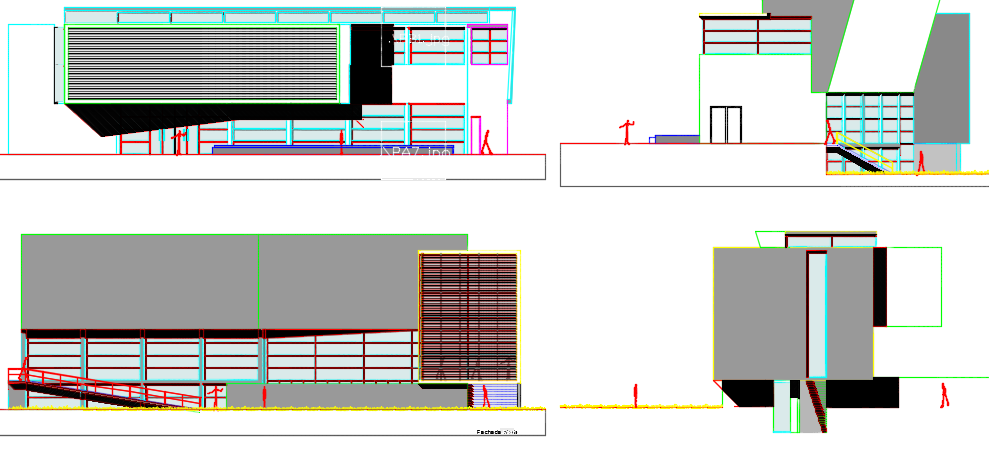 Library elevation detail dwg file