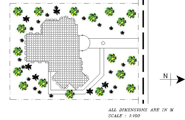 Library roof plan detail dwg file