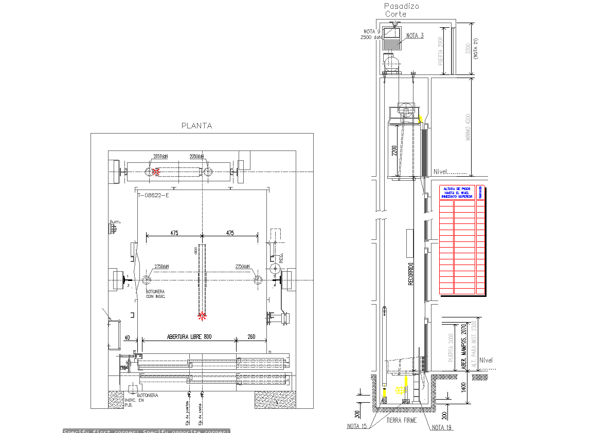 Lift-Elevators detail in cad 