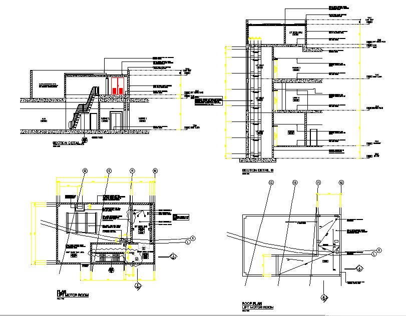 Lift motor room Detail in DWG file