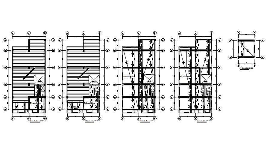 G plus 4 Story House Lighting Plan in AutoCAD 2D Drawing