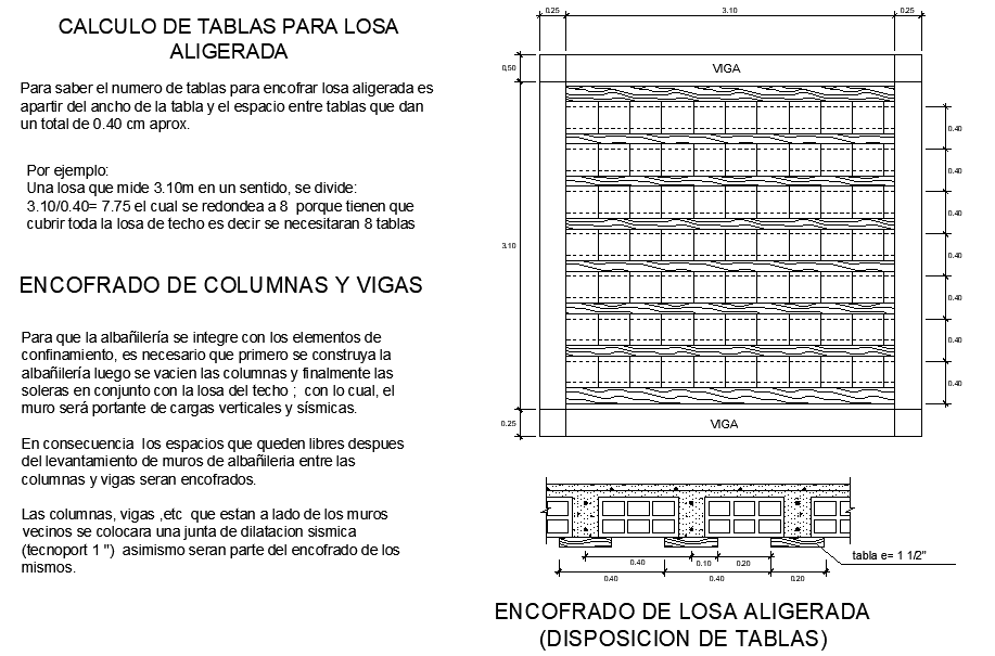 Lightweight slab formwork detail autocad file
