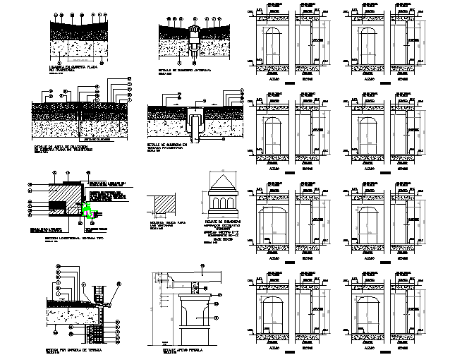 Lintel door section detail dwg file
