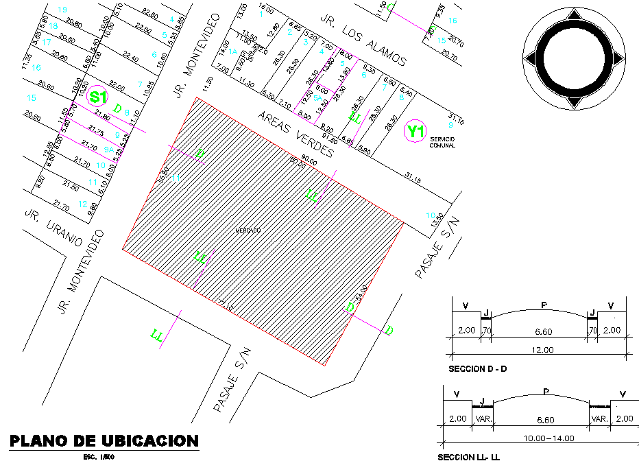 Location site plan detail dwg file