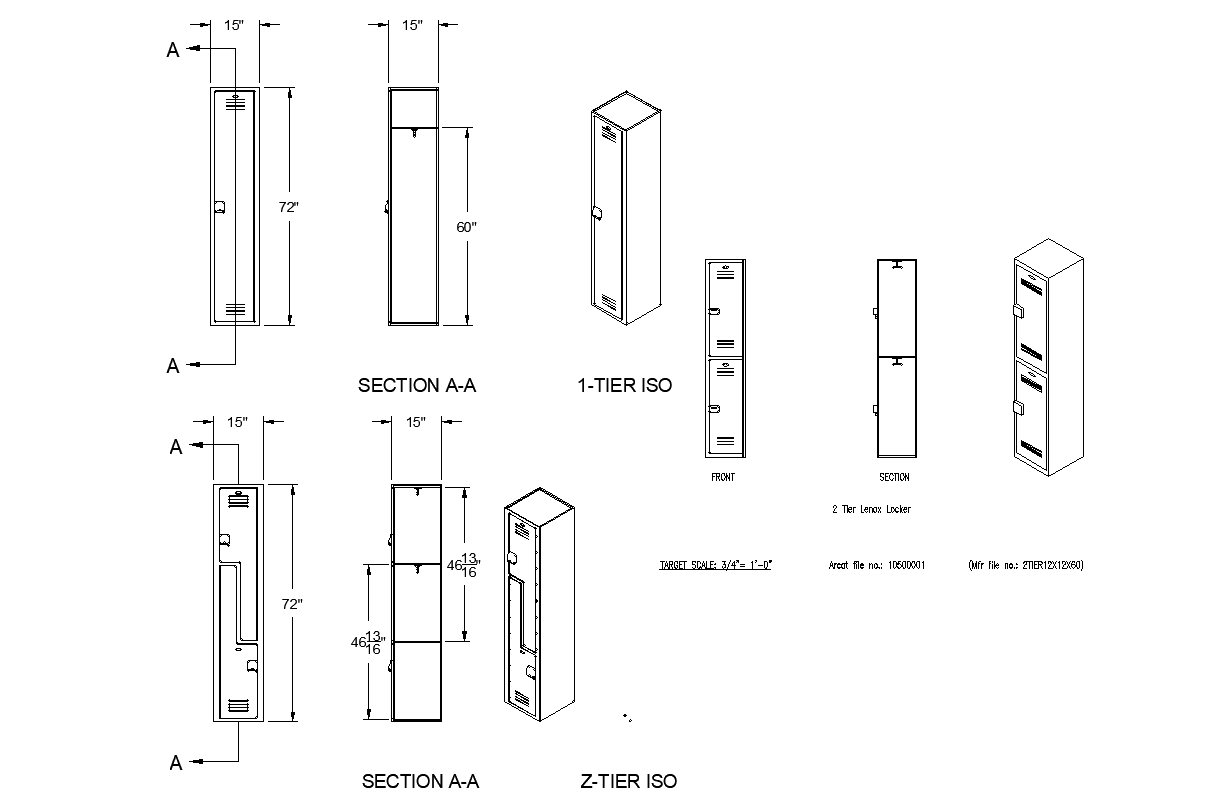 Lockers plan detail dwg. 