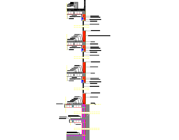 Longitudinal section detail dwg file
