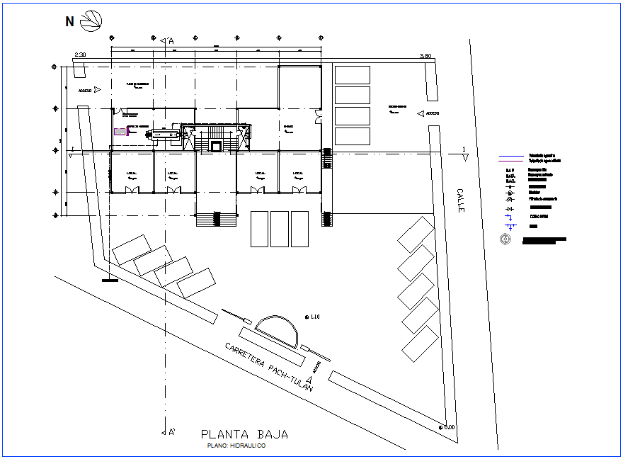 Low hydraulic plan of office premises dwg file