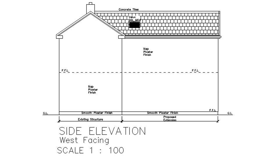 L shaped kitchen in AutoCAD, DWG file.