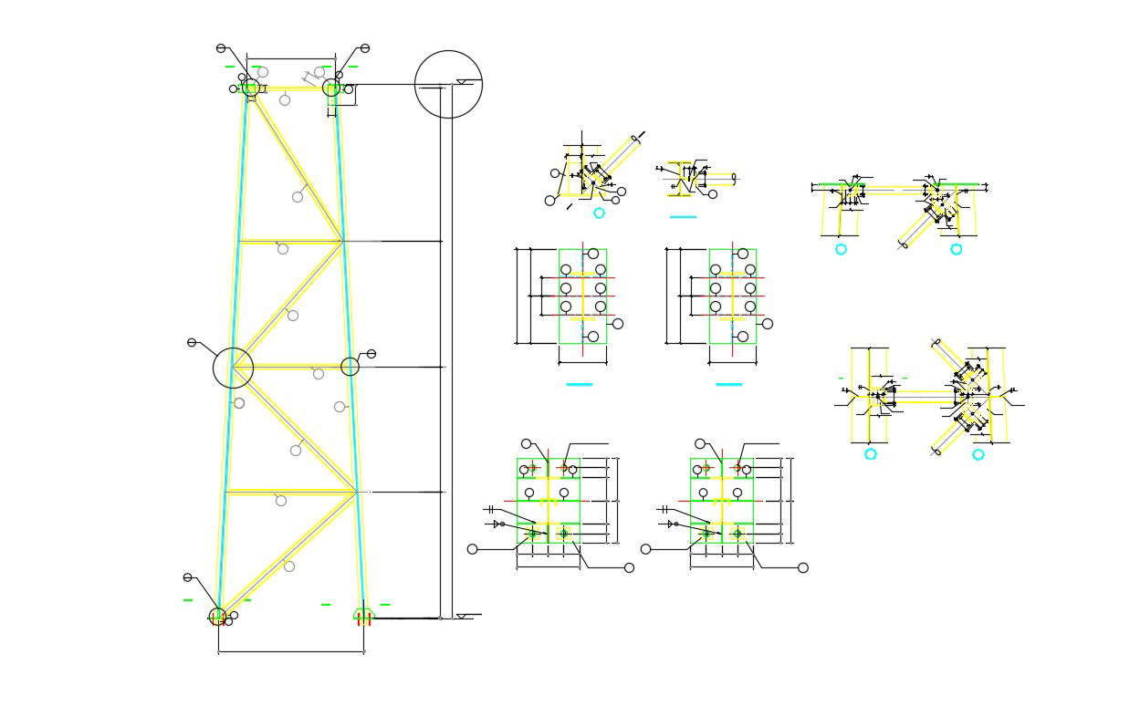 MS Structural Fabrication Design Of Tower AutoCAD File Free Download 