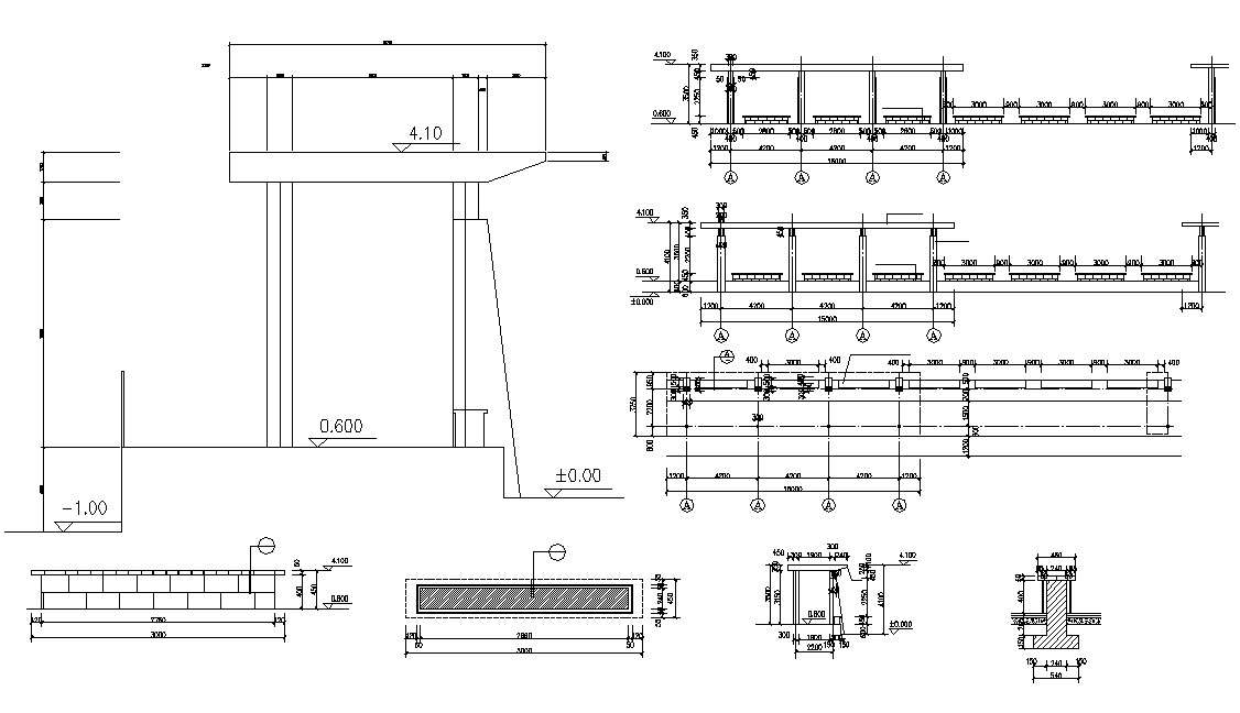 Main Entry Gate Canopy Elevation DWG File 