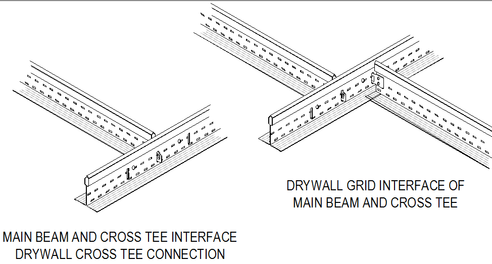 Main beam and cross tee detail dwg file