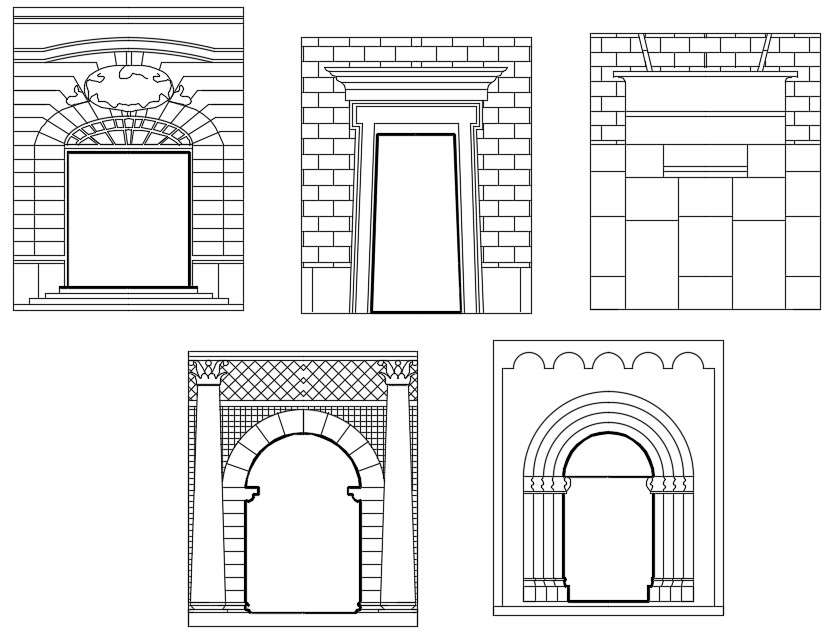 Main Gate Elevation Free Blocks Drawing DWG File
