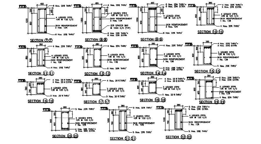 Main plant Different section view of beam has given in this 2D Autocad WG drawing file. Download the Autocad DWG drawing file.    