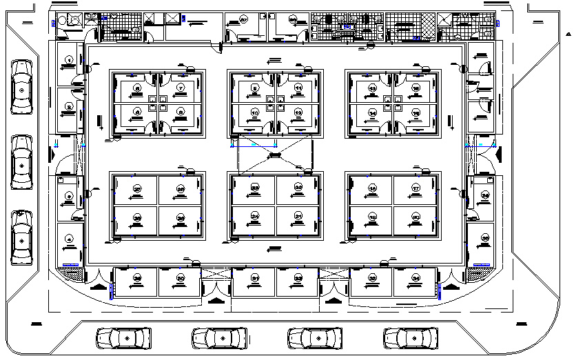 Market Architecture Design and Elevation dwg file