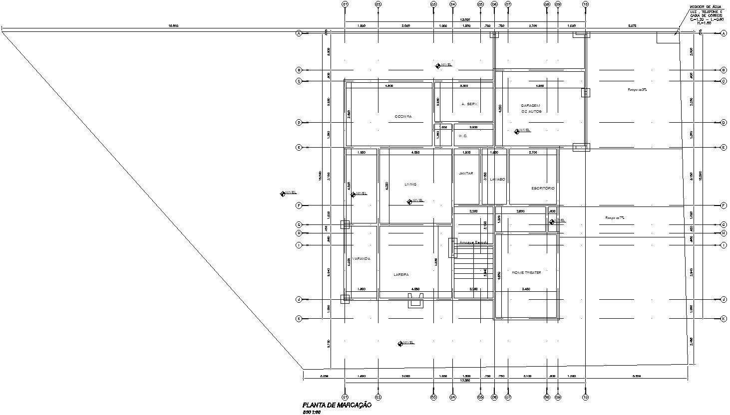 Marking of floor plan with detailing