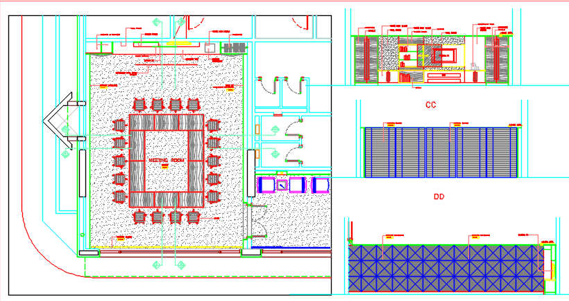 Meeting room furniture dwg file